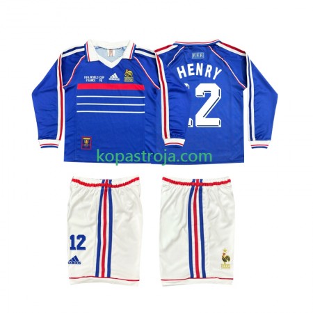 Billiga Fotbollströjor Frankrike Henry 12 Retro Barn Hemma tröja 1998 Långärmad